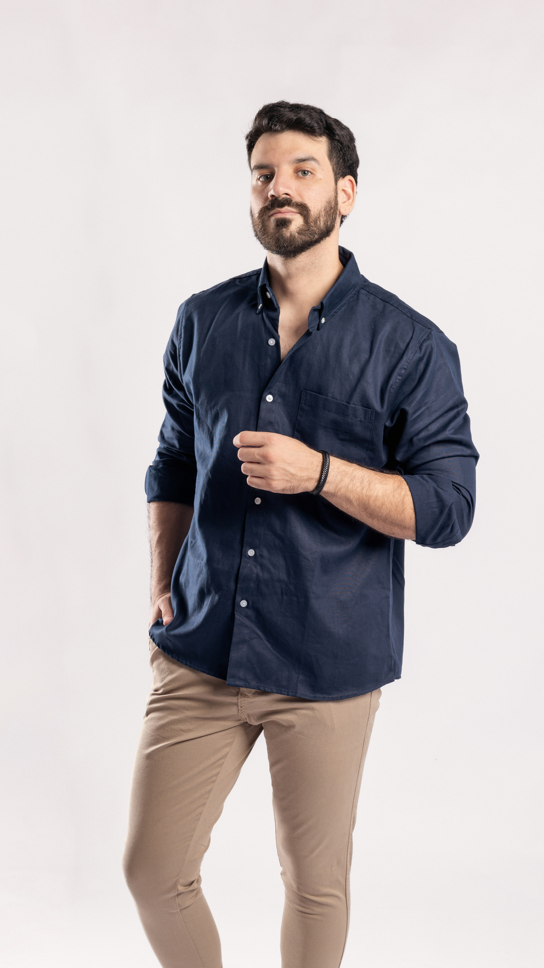 CAMISA OXFORD AZUL MARINO