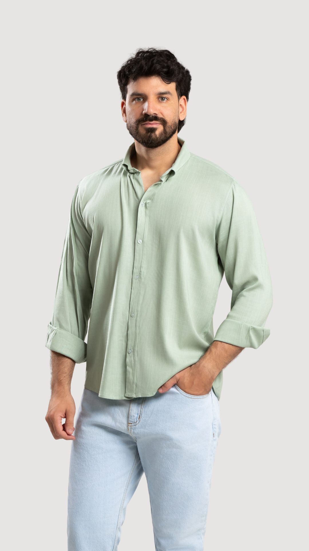 CAMISA VERDE CLARO LIGHT MATERIAL