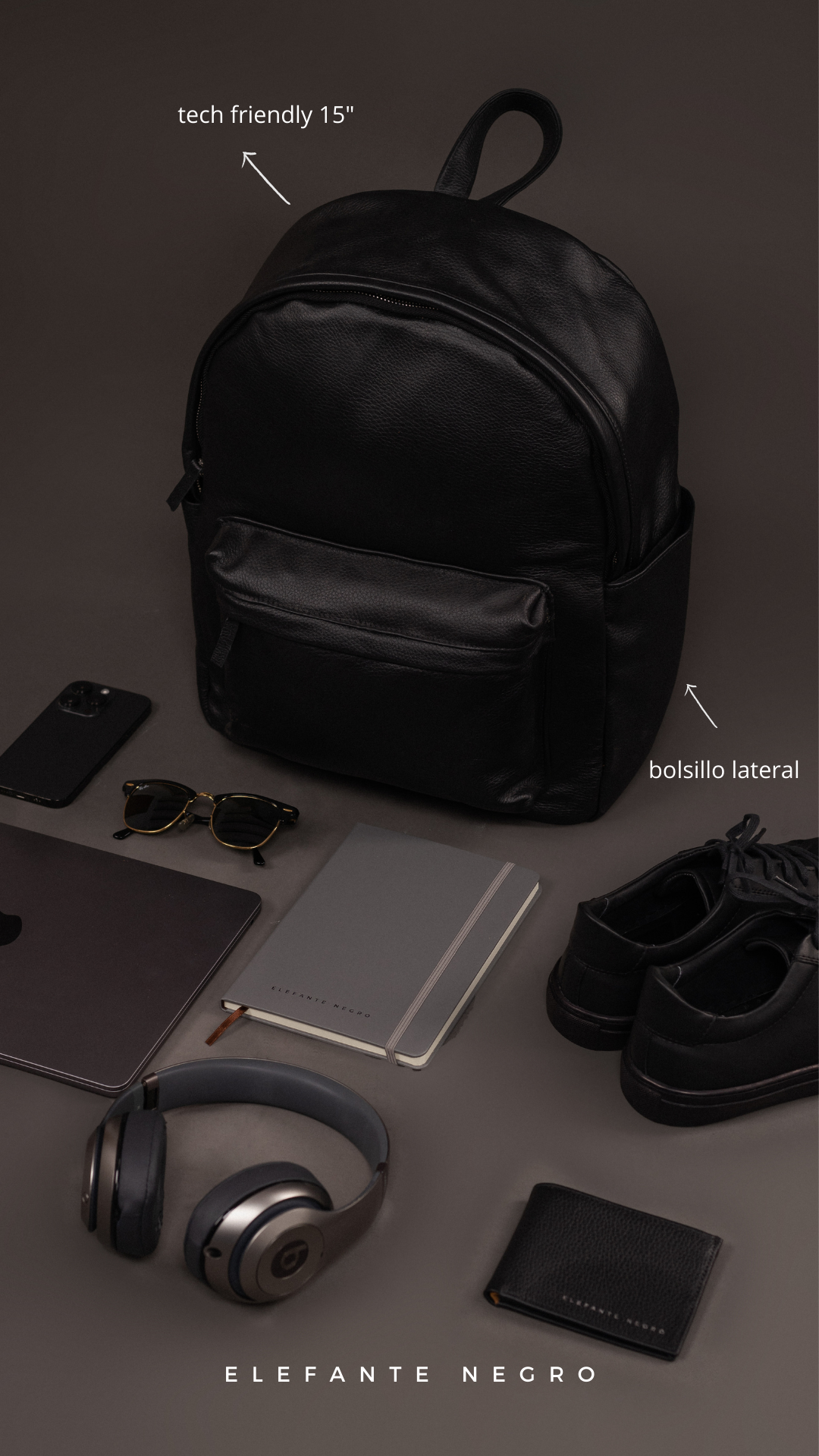 BACKPACK CUERO NEGRO