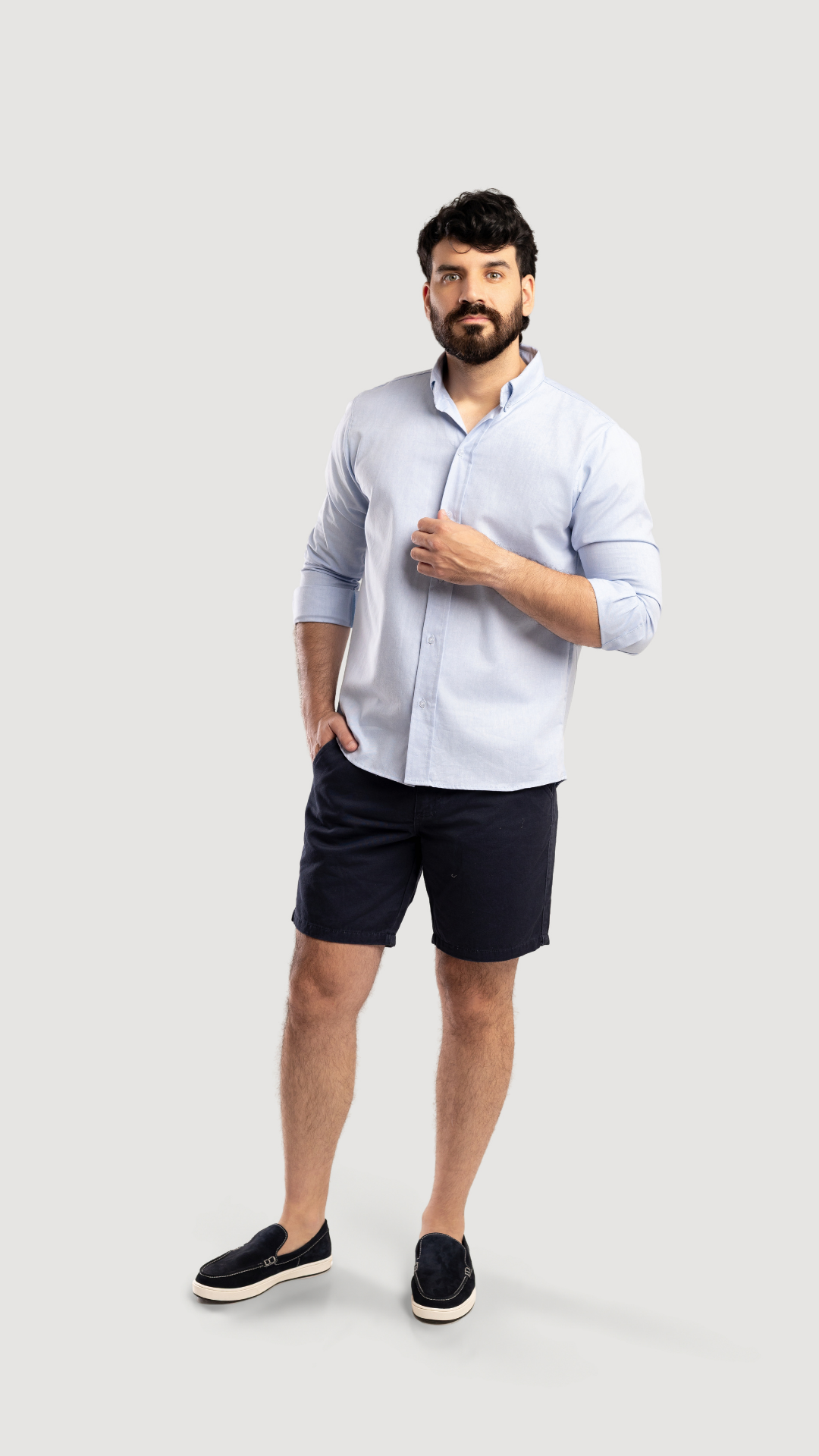 CAMISA OXFORD CELESTE