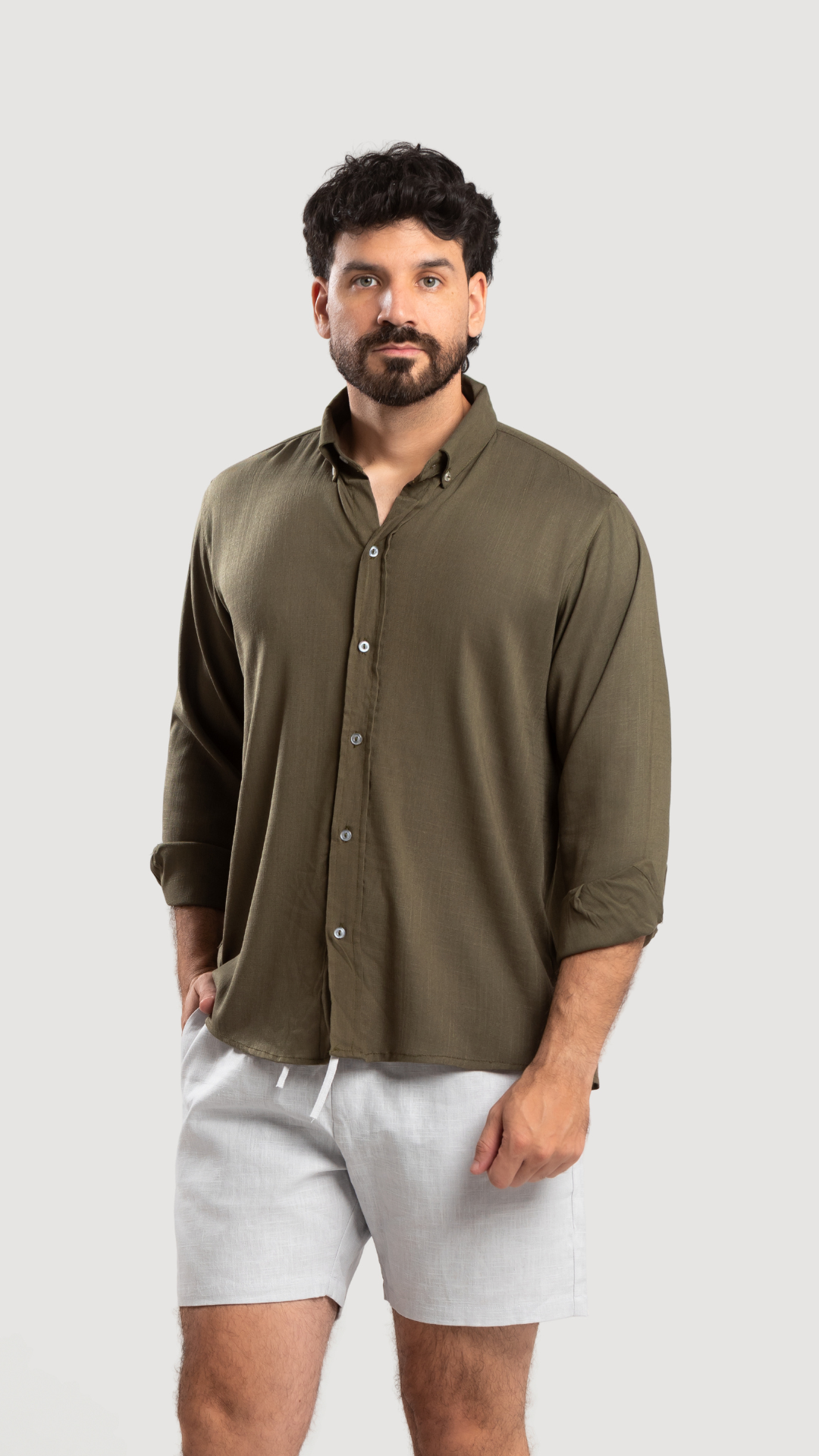 CAMISA VERDE MILITAR LIGHT MATERIAL