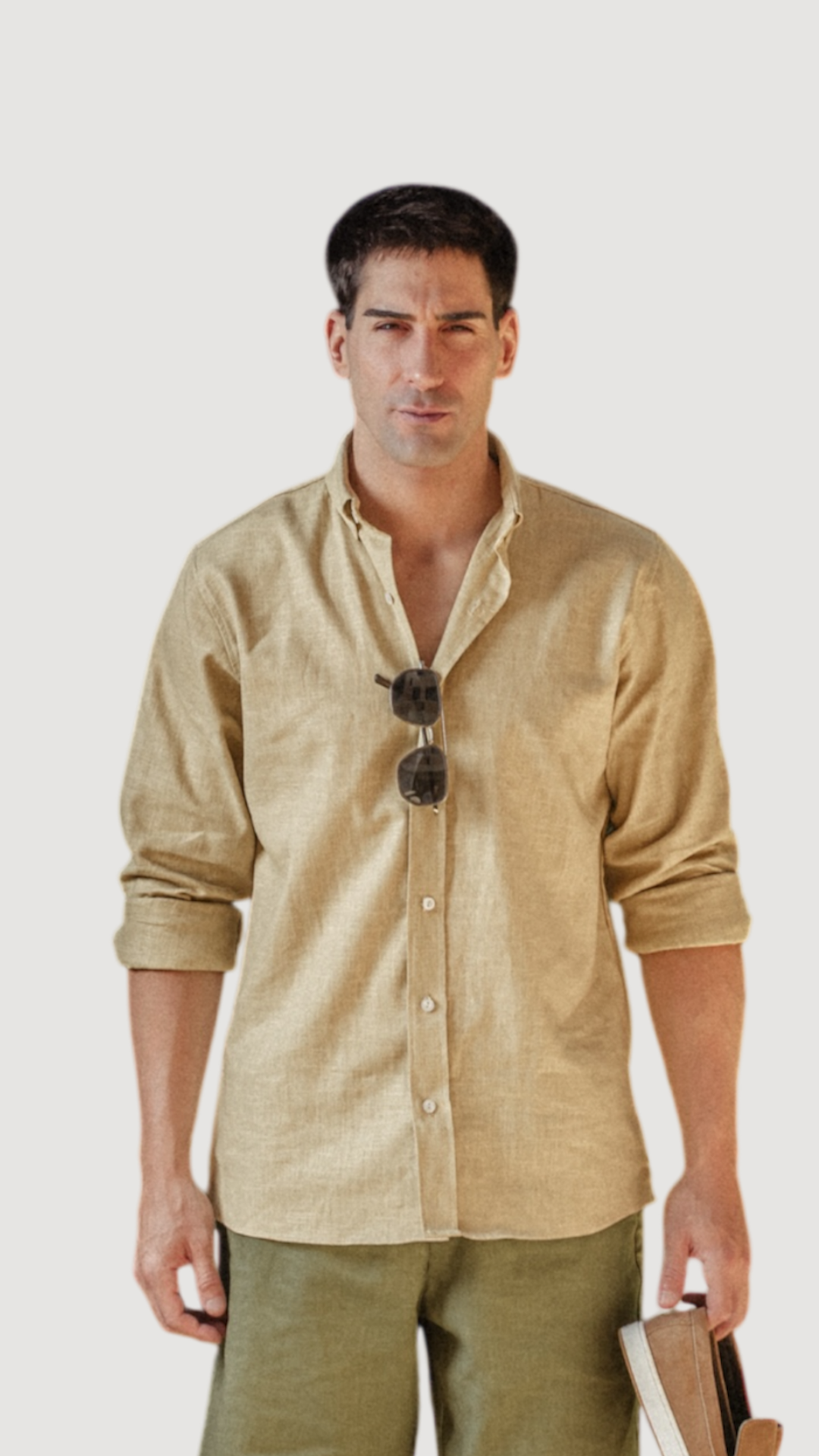 CAMISA MANGAS LARGAS LINO BEIGE - SUMMER SELECTS