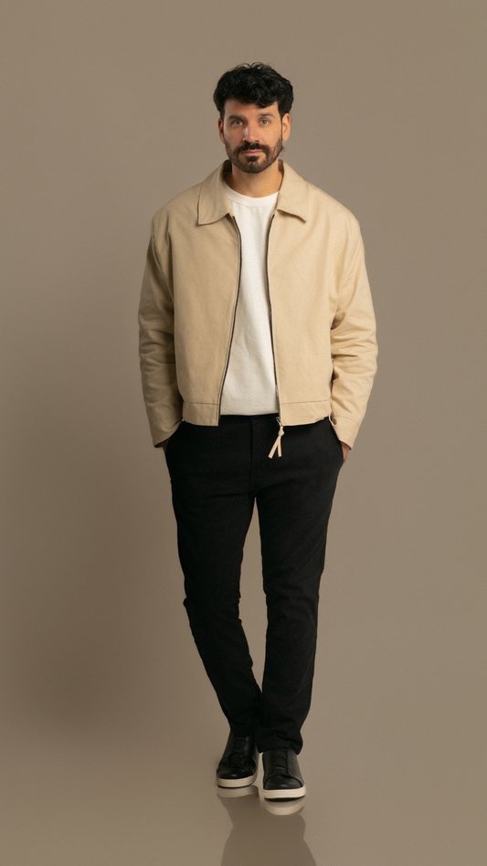 CAZADORA CON CIERRE BEIGE WINTER SELECTS