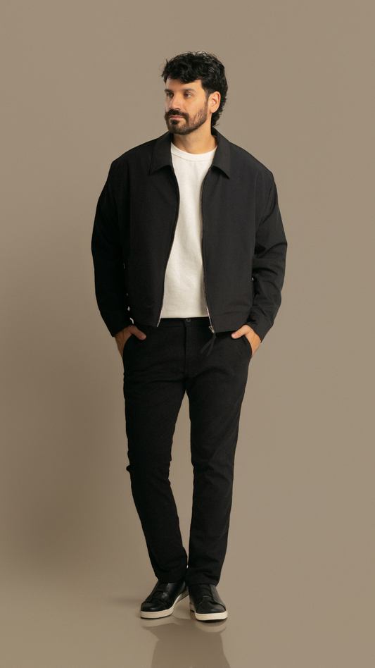 CAZADORA CON CIERRE  NEGRO IMPERMEABLE WINTER SELECTS