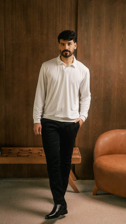 CUELLO V CASHMERE BLANCA LARGA BLANCA - WINTER SELECTS