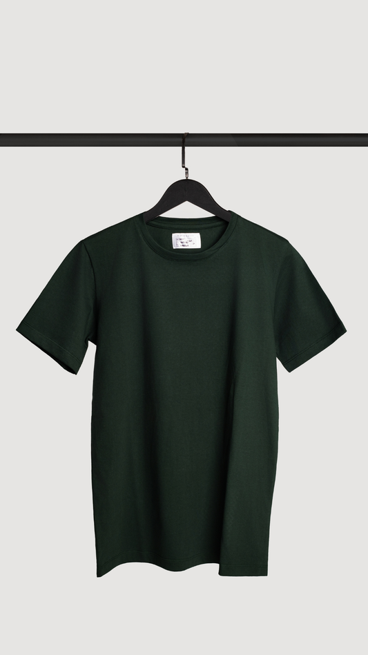 REMERA BASICA VERDE OSCURO