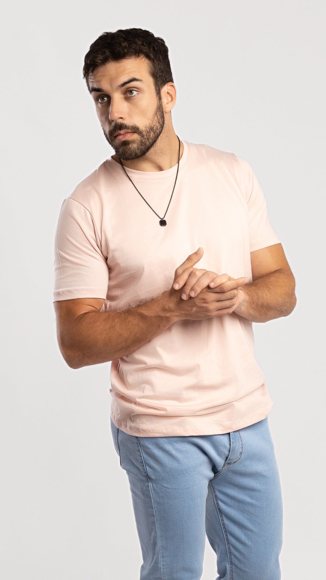 REMERA BASICA ROSA CLARO