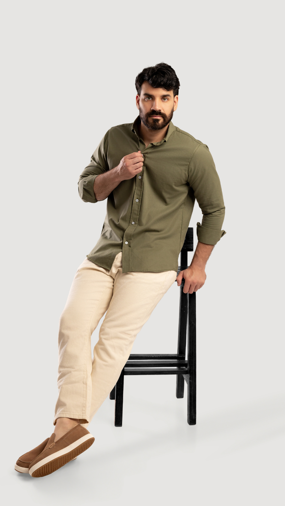 CAMISA OXFORD VERDE MILITAR